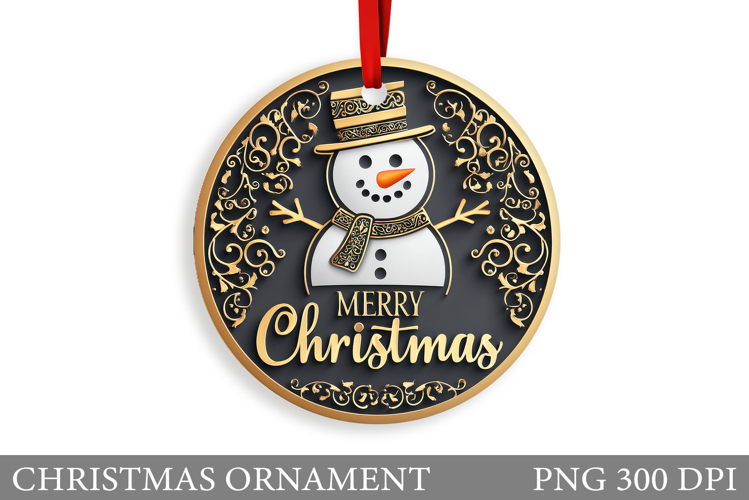 Snowman Christmas Ornament. Christmas Ornament Sublimation