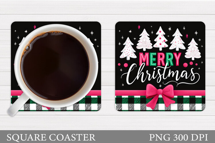 Merry Christmas Coaster. Christmas Coaster Design example image 1