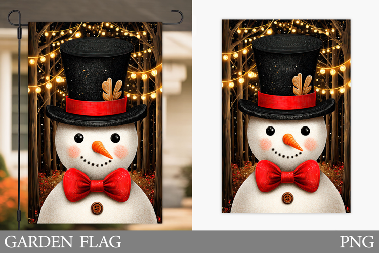 Snowman Garden Flag. Christmas Garden Flag Design