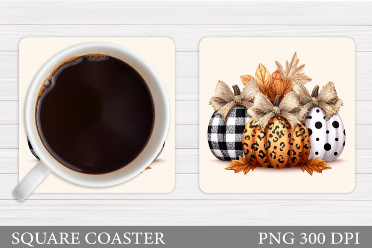 Pumpkin Coaster Design. Fall Coaster Sublimation