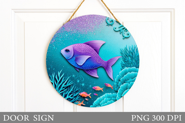 Fish Door Sign Sublimation. Fish Sublimation example image 1