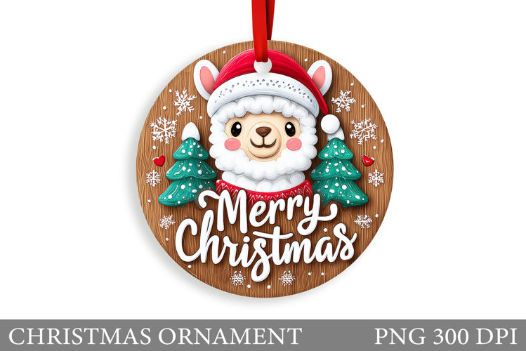 Cute Lama Christmas Ornament. Christmas Ornament Design example image 1