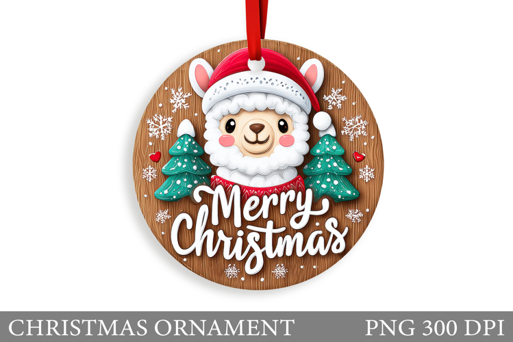 Cute Lama Christmas Ornament. Christmas Ornament Design