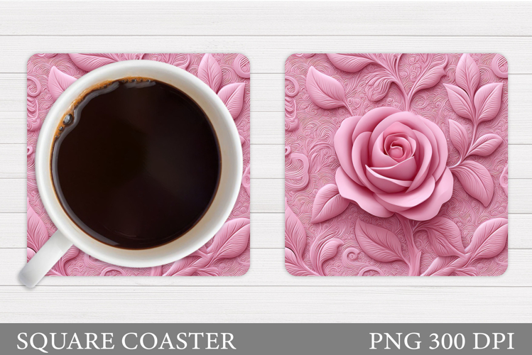 Roses Coaster Sublimation. Flowers Coaster Design