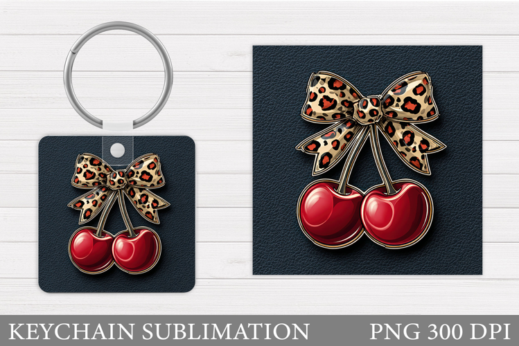 Cherry Keychain Design. Cherries Keychain Sublimation