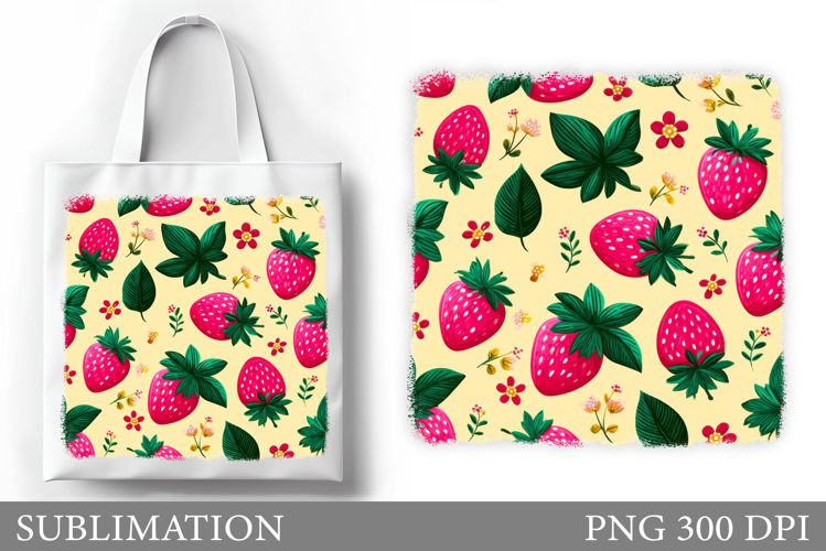 Strawberry Tote Bag Sublimation. Strawberry Sublimation