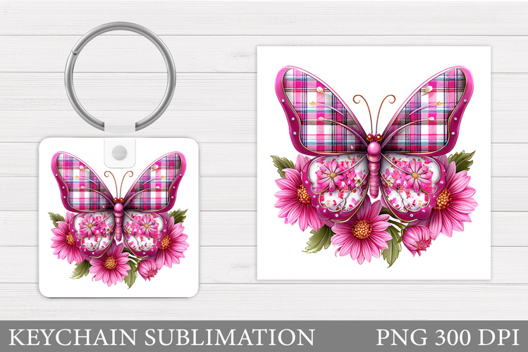 Butterflies Keychain Design. Butterfly Keychain Sublimation