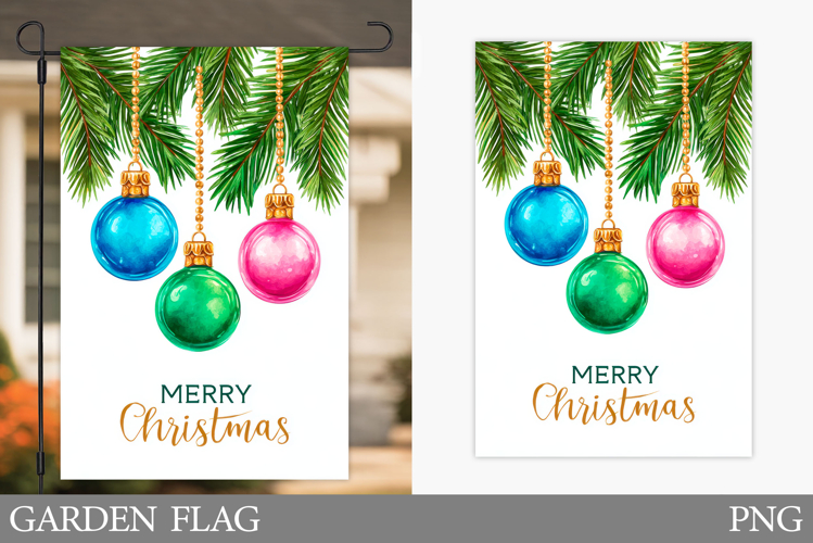 Merry Christmas Garden Flag Design. Christmas Sublimation