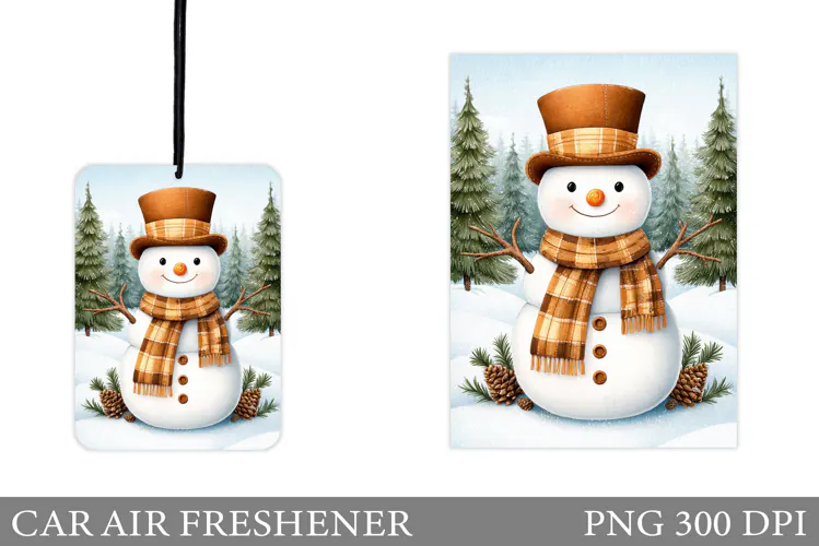 Snowman Car Air Freshener. Christmas Car Air Freshener