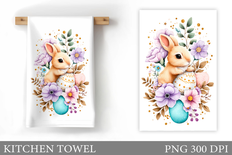 Easter Bunny Kitchen Towel . Easter Kitchen Towel Design