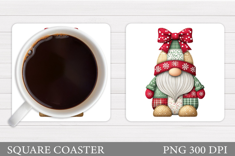 Christmas Gnome Coaster. Christmas Coaster Sublimation