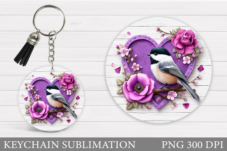 Cute Bird Keychain Design. Cute Bird Sublimation