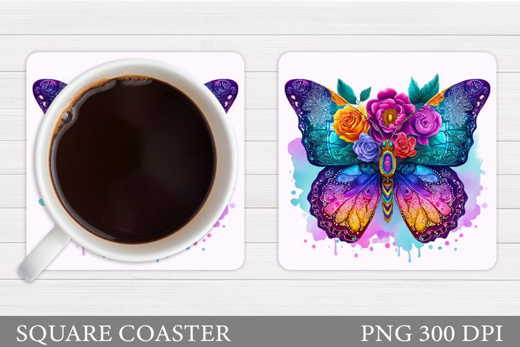 Butterfly Coaster Design. Butterfly Sublimation