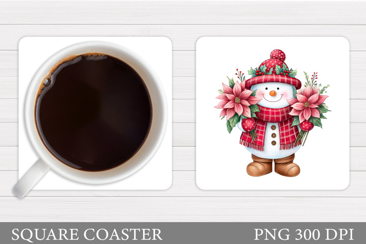 Cute Snowman Coaster Design. Christmas Coaster Sublimation