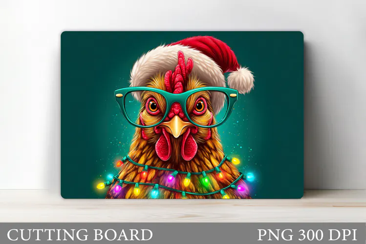Christmas Chicken Cutting Board. Christmas Cutting Board