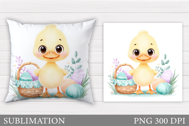 Easter Duck Pillow Sublimation. Easter Pillow Design