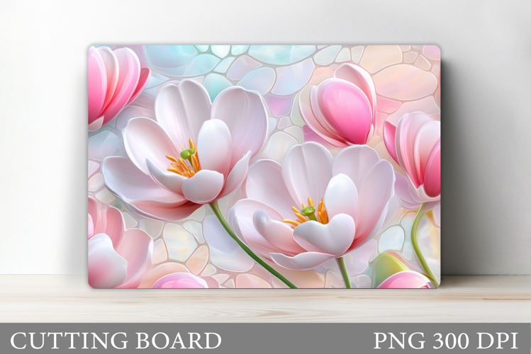 Tulips Cutting Board. Flowers Cutting Board Sublimation