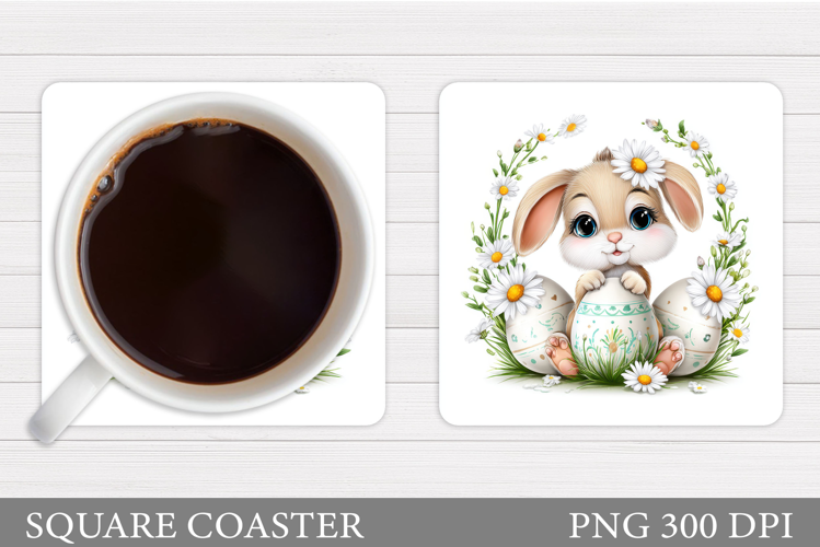 Easter Bunny Coaster Design. Easter Coaster Sublimation