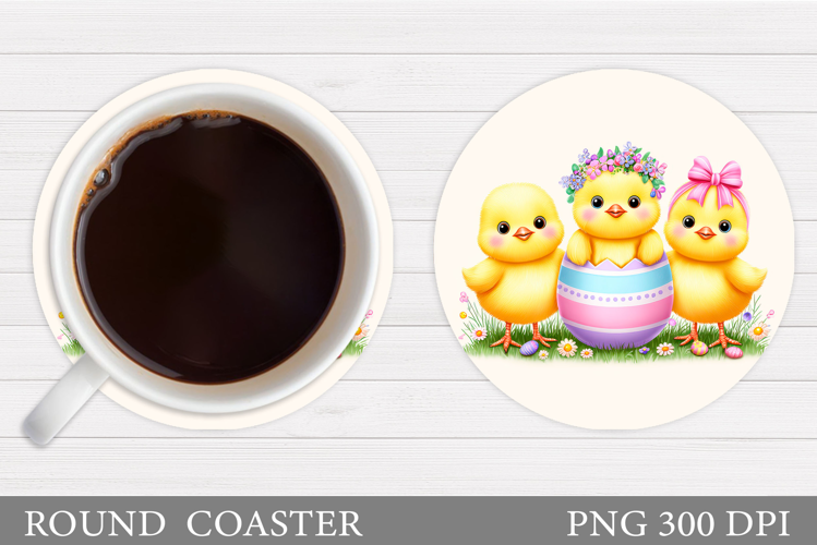 Easter Chick Coaster Design. Easter Eggs Coaster Sublimation