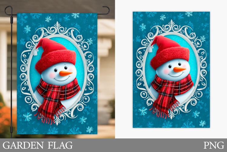 Snowman Garden Flag. Christmas Garden Flag Design