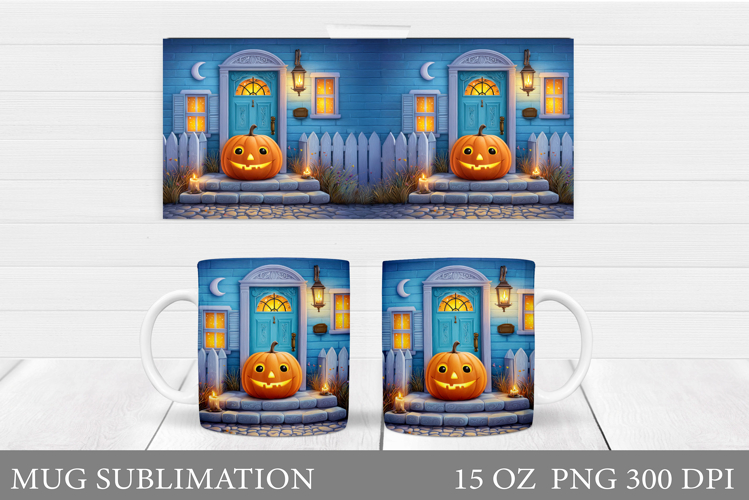 Halloween Mug Sublimation. Halloween Pumpkin Mug Design