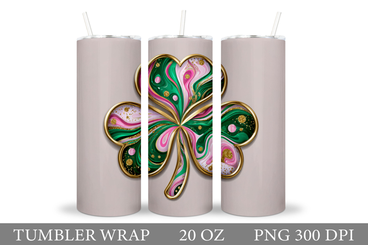 St Patrick Clover Tumbler. St Patrick Tumbler Sublimation