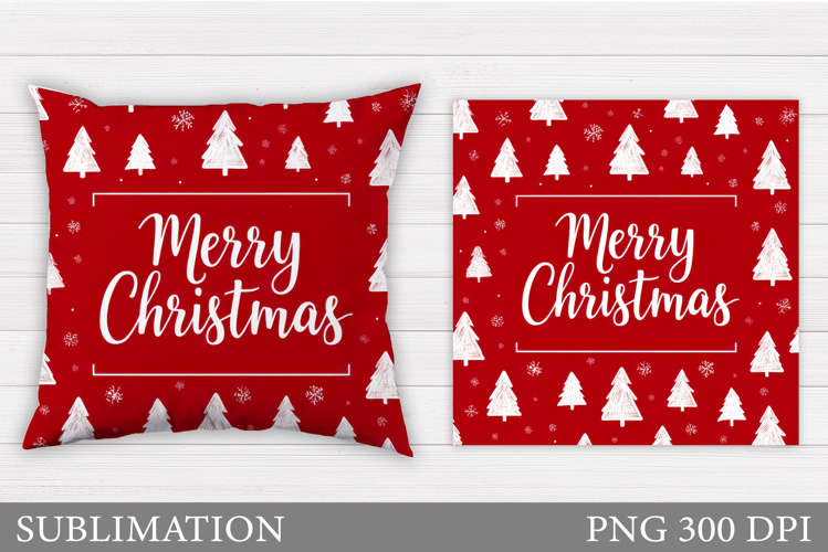 Christmas Tree Pillow Design. Christmas Pillow Sublimation