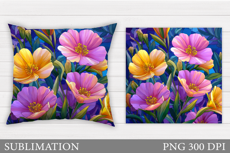 Floral Pillow Design. Flowers Pillow Sublimation