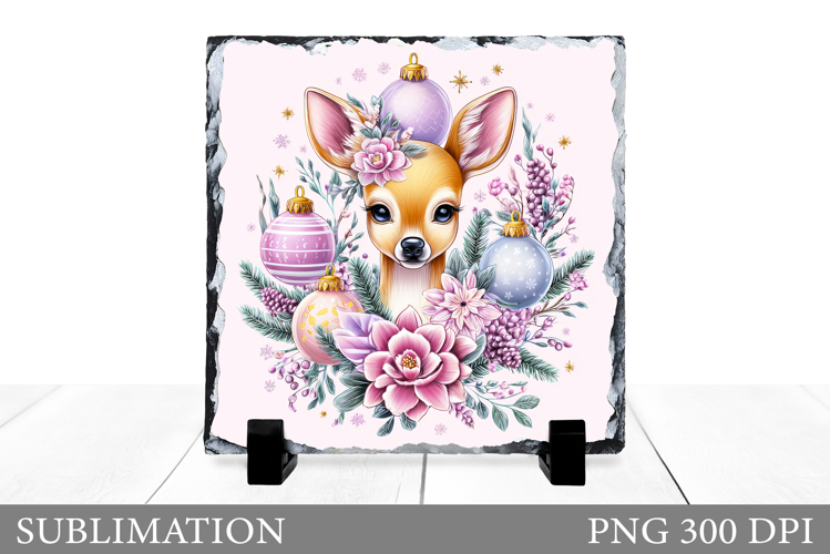 Christmas Deer Sublimation. Christmas Deer Slate Design