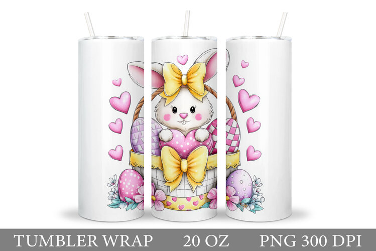 Easter Bunny Tumbler Design. Easter Tumbler Sublimation example image 1