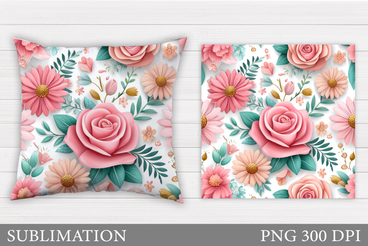 Flowers Sublimation. Flowers Pillow Sublimation