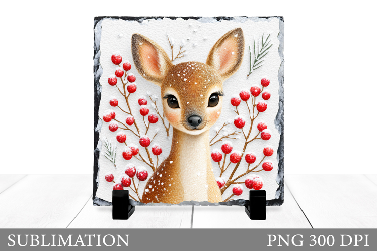 Christmas Deer Sublimation. Christmas Deer Slate Design