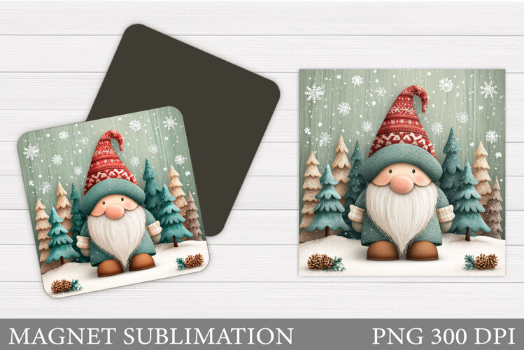 Christmas Gnome Magnet. Christmas Magnet Sublimation example image 1