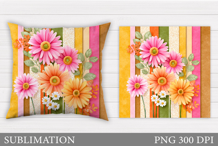 Flowers Pillow Design. Floral Pillow Sublimation