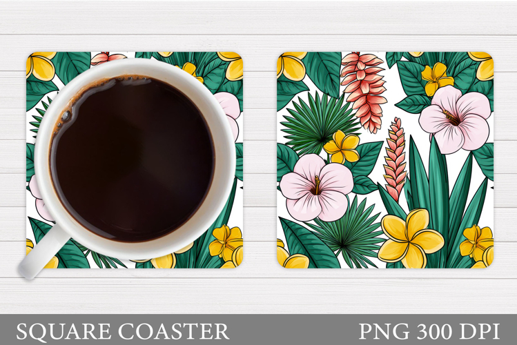 Flowers Coaster Design. Floral Coaster Sublimation