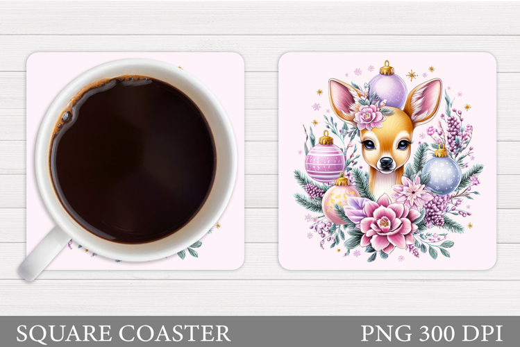 Christmas Deer Coaster Design. Christmas Coaster Sublimation