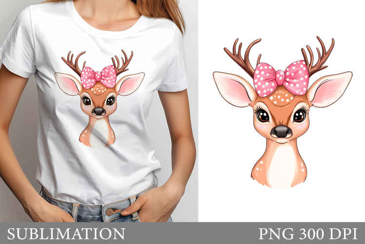 Cute Deer Sublimation. Cute Deer T-Shirt Design