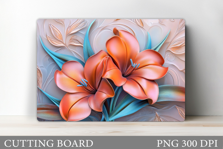 3D Flowers Cutting Board. Flowers Kitchen Cutting Board