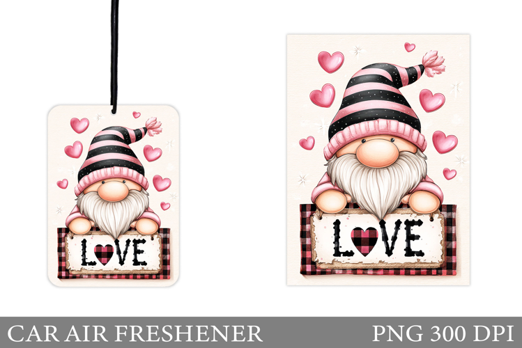 Cute Gnome Car Air Freshener. Valentines Car Air Freshener