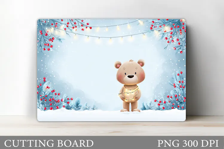 Christmas Bear Cutting Board. Christmas Cutting Board