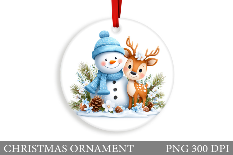 Cute Snowman Christmas Ornament. Christmas Ornament Design