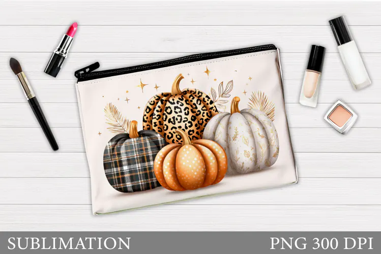 Pumpkin Makeup Bag Sublimation. Pumpkin Cosmetics Bag