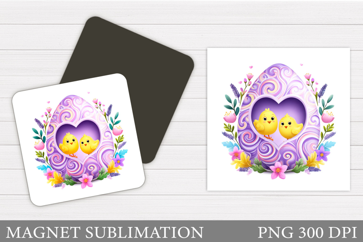 Cute Chick Magnet Sublimation. Easter Magnet Design