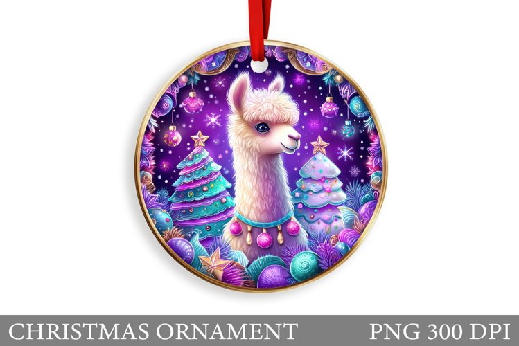 Cute Lama Christmas Ornament. Christmas Ornament Design