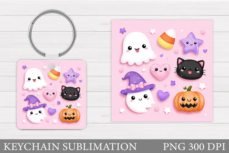Halloween Keychain Design. Halloween Sublimation