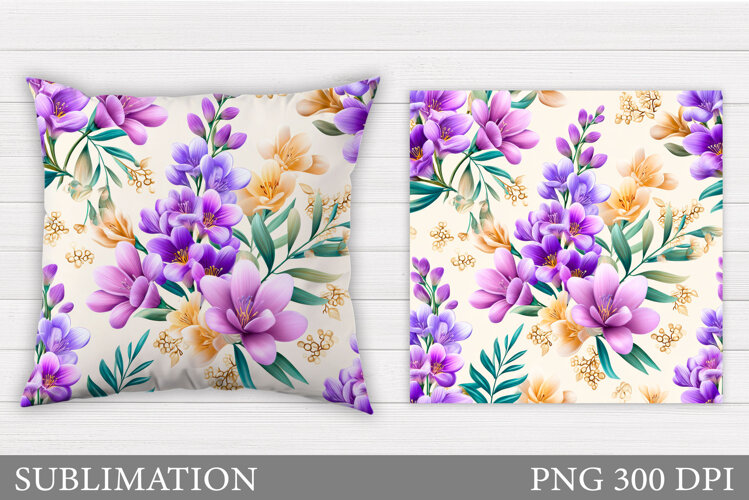 Flowers Pillow Design. Floral Pillow Sublimation example image 1