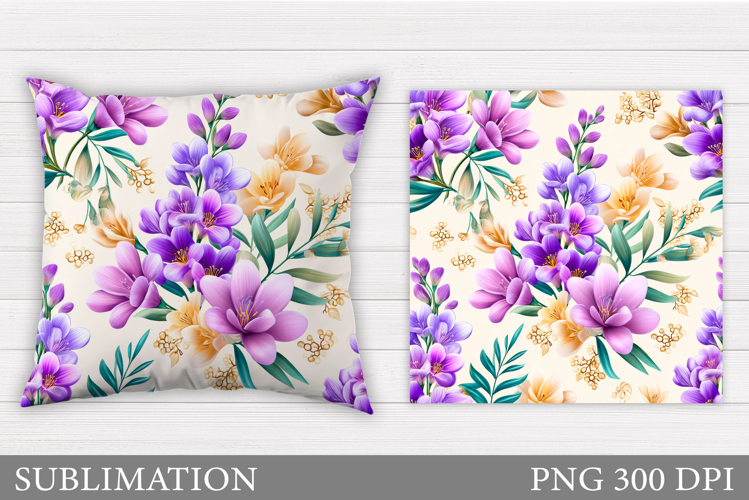 Flowers Pillow Design. Floral Pillow Sublimation