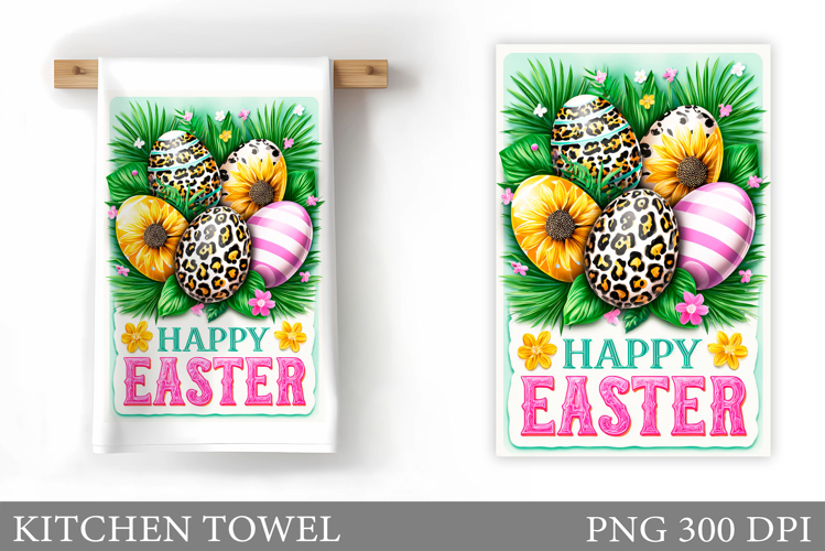 Happy Easter Kitchen Towel. Easter Kitchen Towel Design