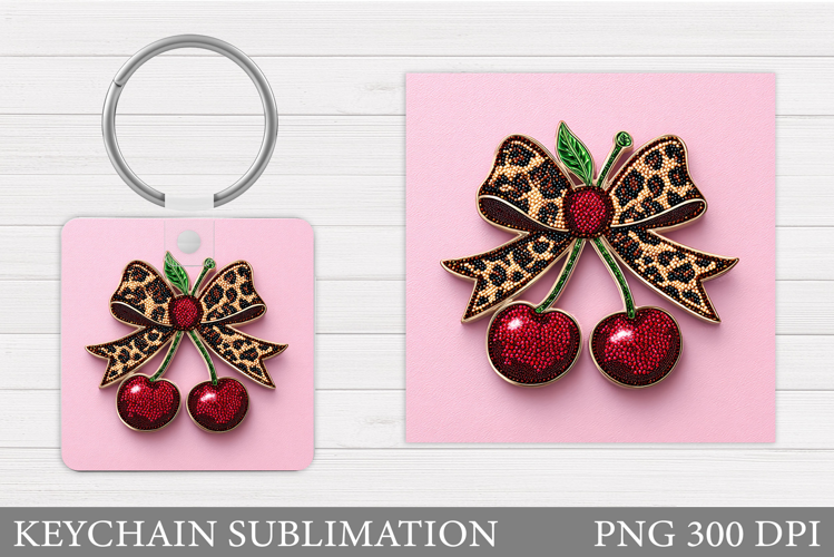 Cherry Keychain Design. Cherries Keychain Sublimation
