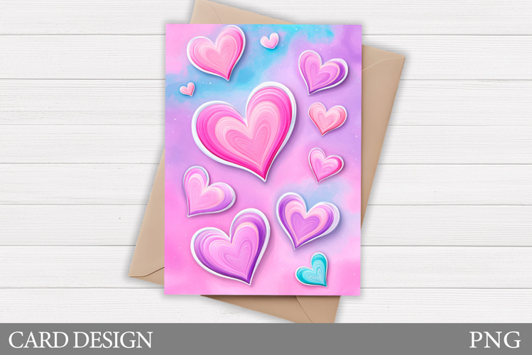 Hearts Card Printable. Valentines Card Design